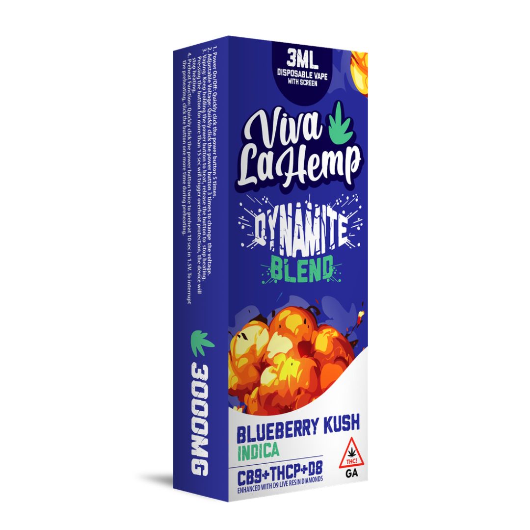 Viva La Hemp Dynamite Blend - 3000MG Disposable vape With Screen- (5 ct)