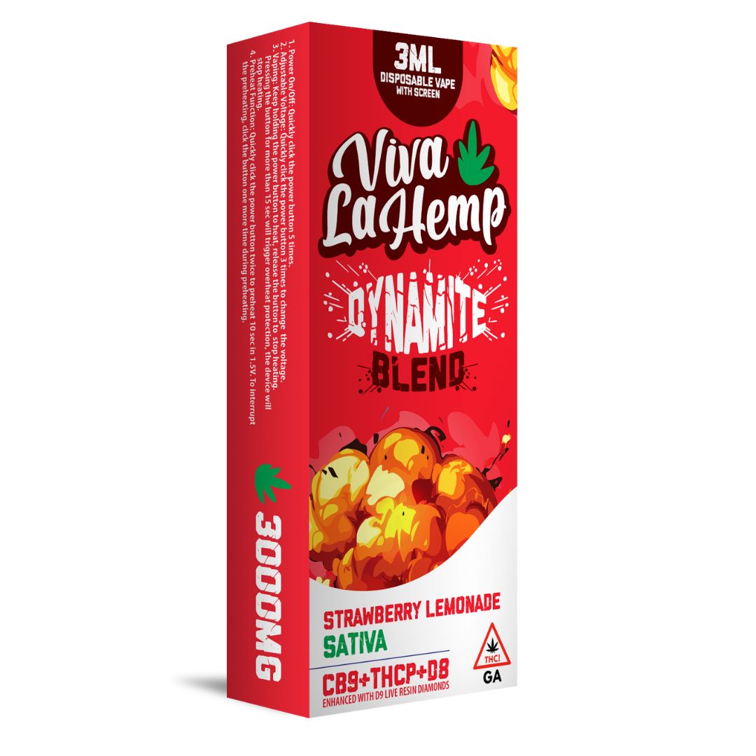 Viva La Hemp Dynamite Blend - 3000MG Disposable vape With Screen- (5 ct)