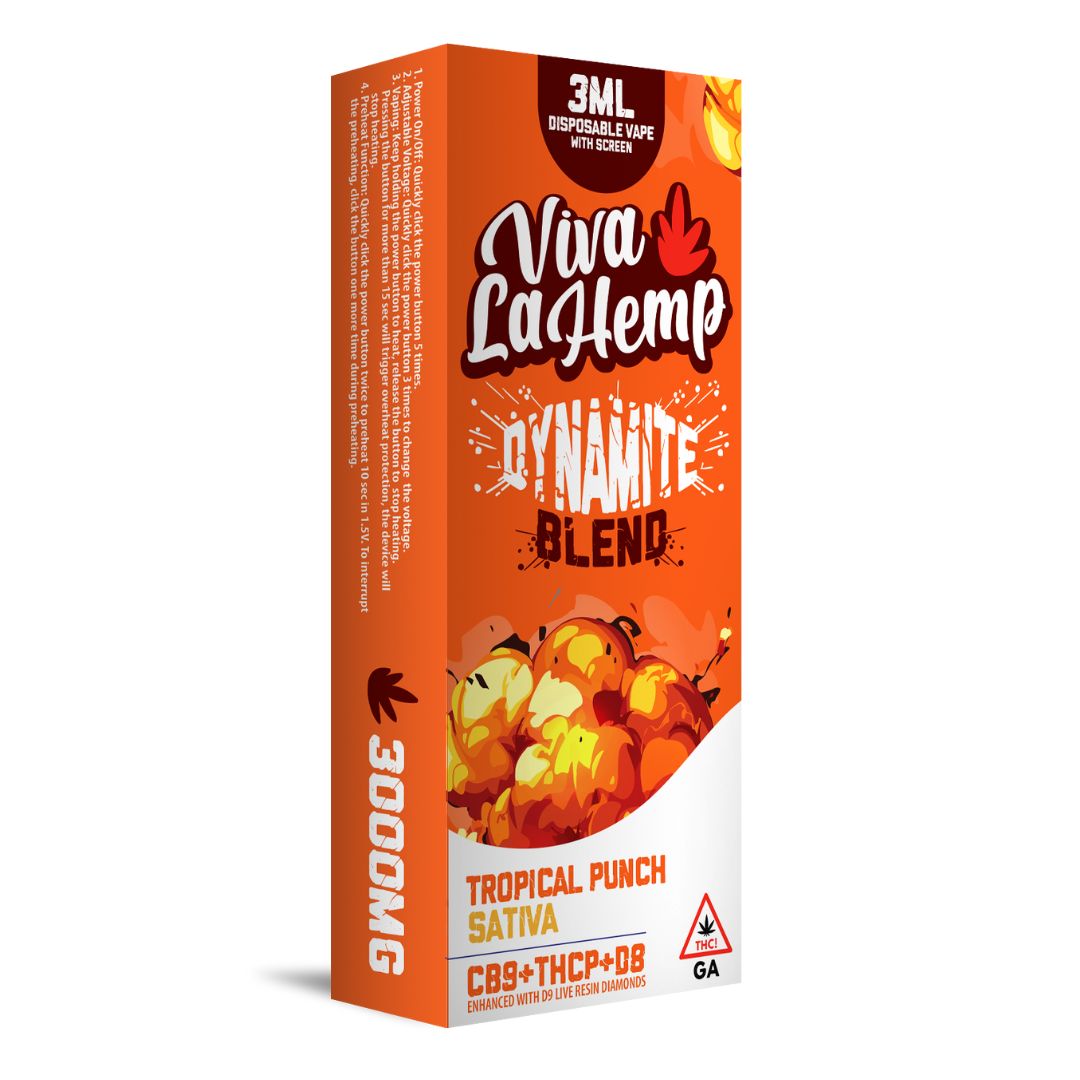 Viva La Hemp Dynamite Blend - 3000MG Disposable vape With Screen- (5 ct)
