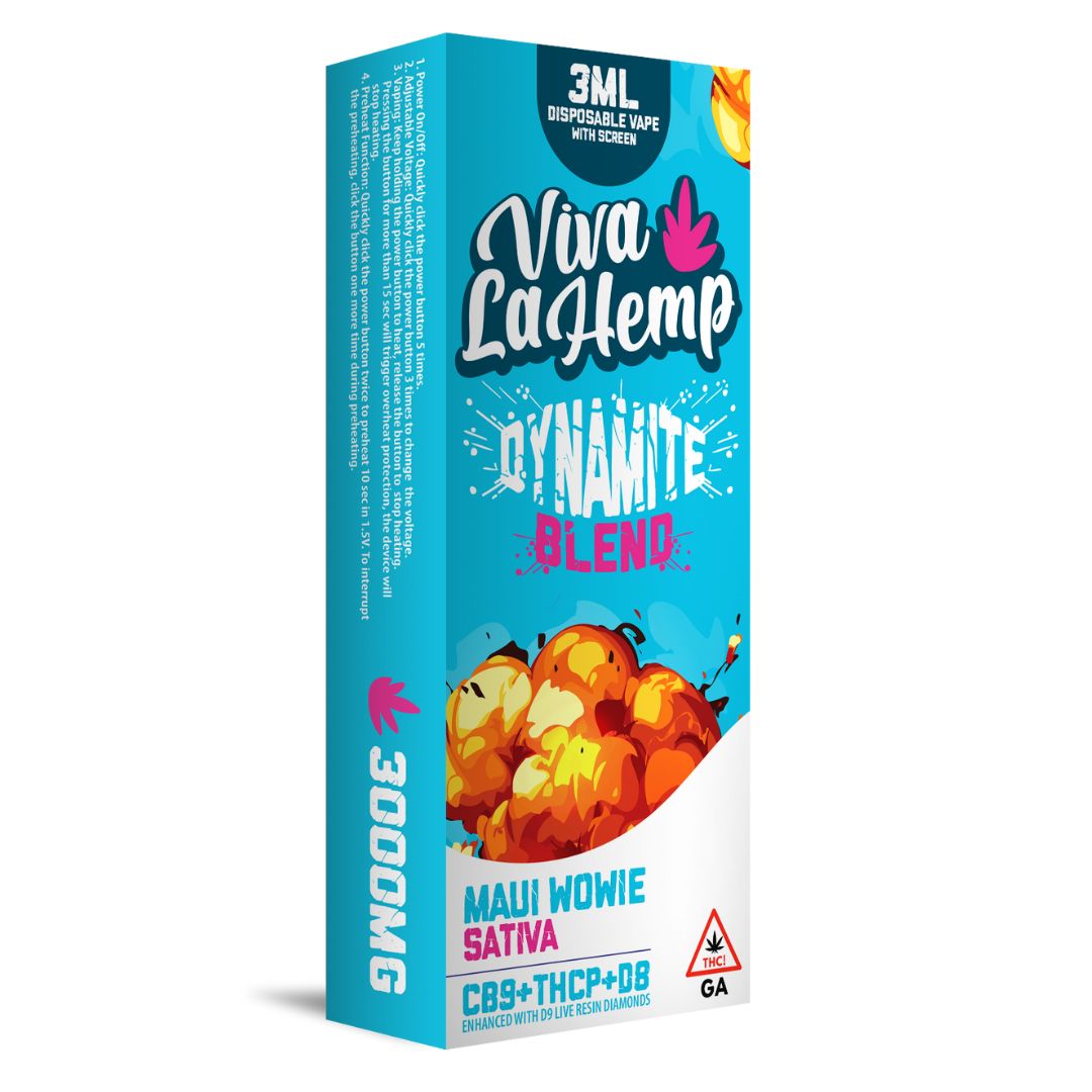 Viva La Hemp Dynamite Blend - 3000MG Disposable vape With Screen- (5 ct)