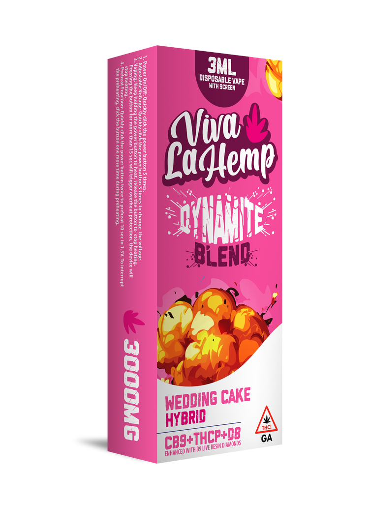 Viva La Hemp Dynamite Blend - 3000MG Disposable vape With Screen- (5 ct)